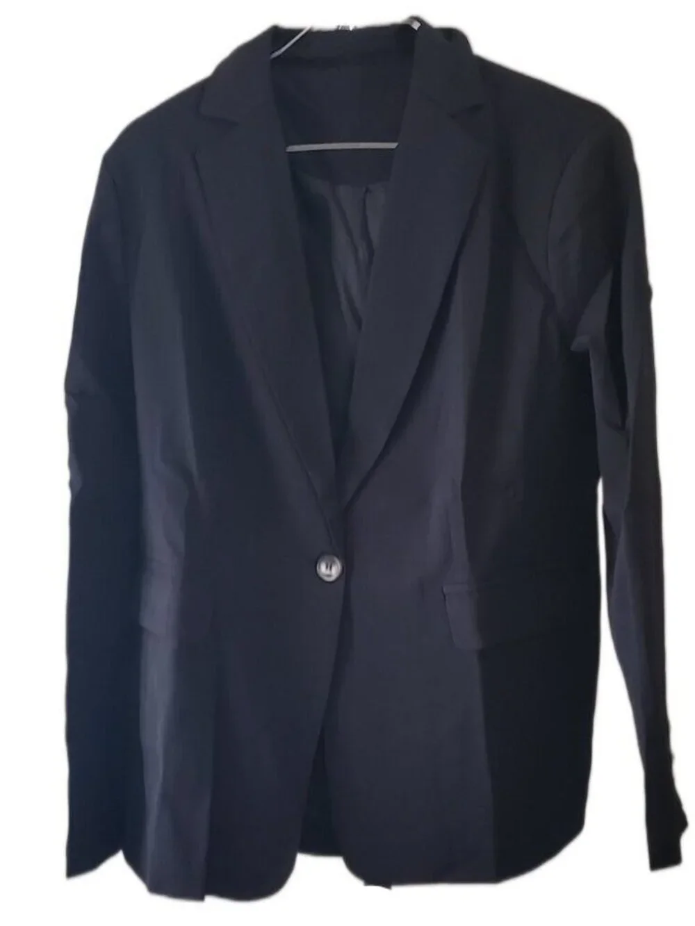 New Black Women's Blazer Button Closure, Pocketed